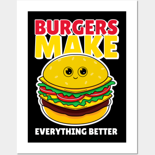 FUNNY Food Burger Time Quote Posters and Art